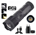 Linterna Táctica LED COB con Zoom Telescópico
