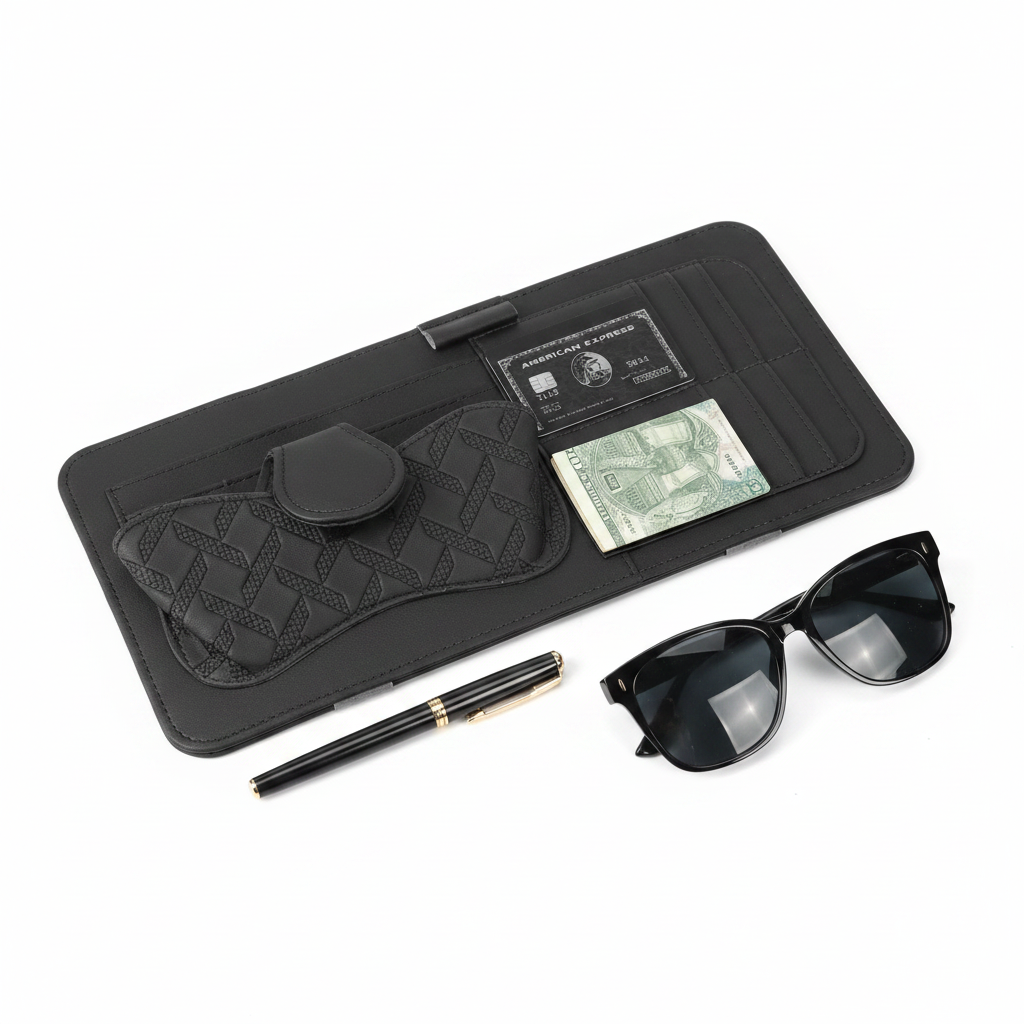 Organizador de visera para auto - abierto fondo blanco
