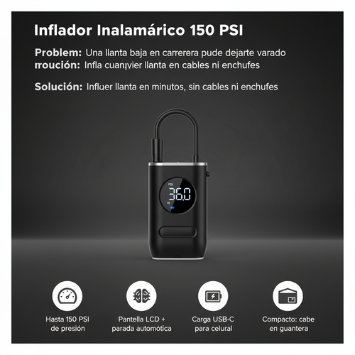 Inflador Inalámbrico - ficha de conversión