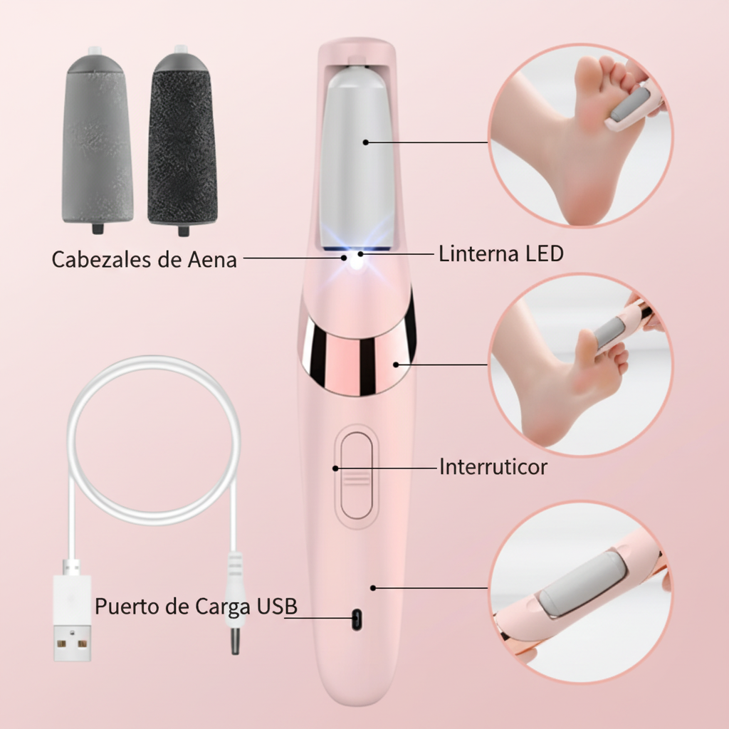 Removedor de callos - infografía de características